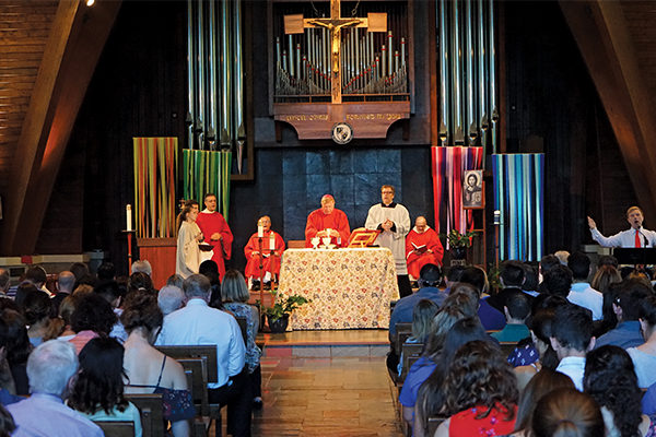 Members of the Assumption community celebrate the  Annual Mass of the Holy Spirit.