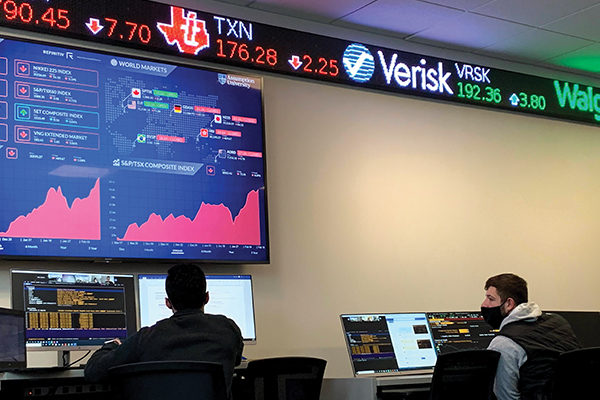 The Lagarce Trading Room in the Grenon School of Business.